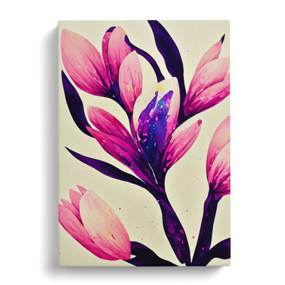 Magnolia Flower Splatter Vol.2 - Wrapped Canvas