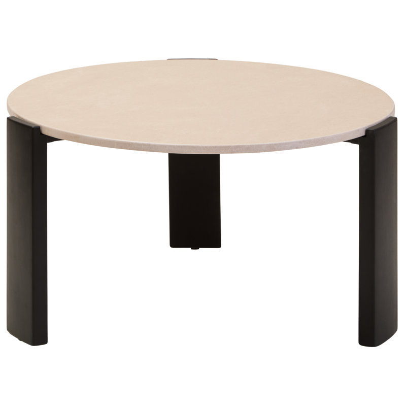 Cephus Three Leg Coffee Table, White, 46cm H x 89cm L x 89cm W