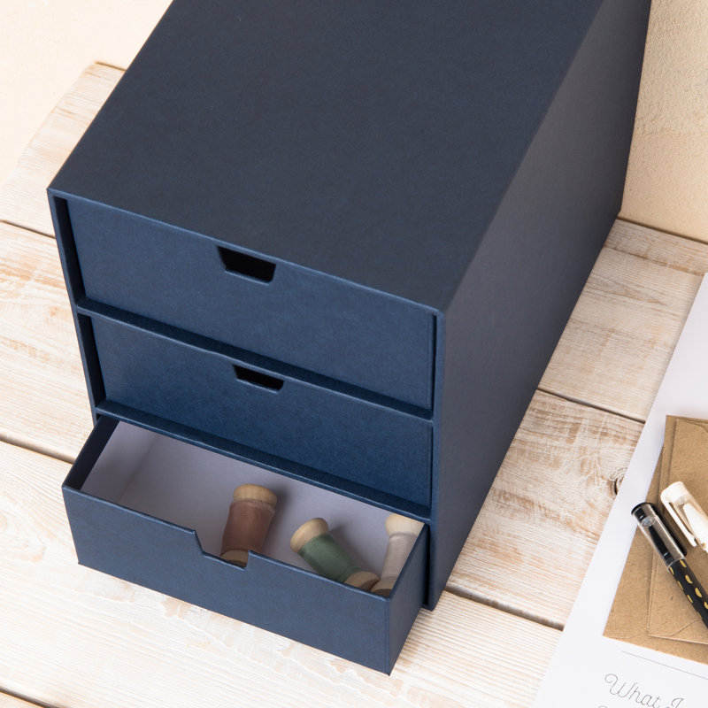 Organisateur de bureau à 3 tiroirs Bigso, Bleu