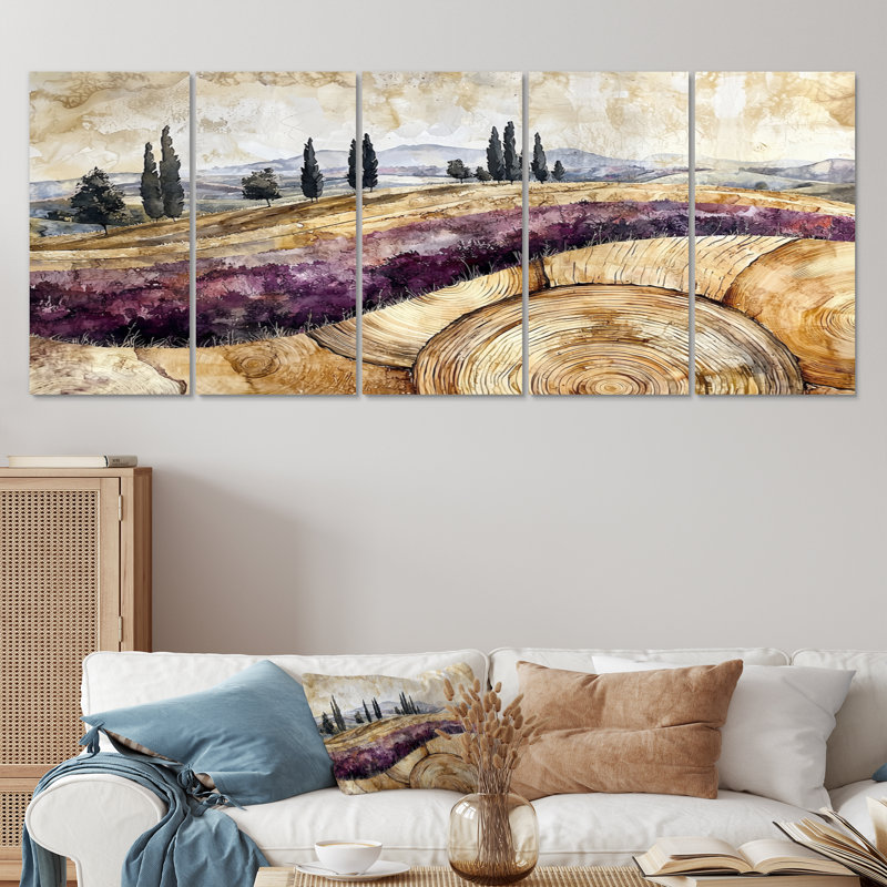 Setterlund - Vineyard Wall Decor - Art mural traditionnel 5 pièces, H 28 po x l 60 po