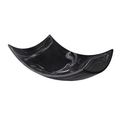 Creative Scents Black Marble Look Decorative Bowl, Coffee Table Decor for Living/Dining Room
