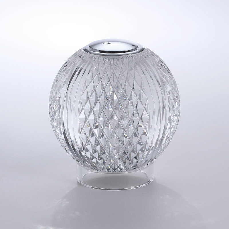 Marni LED Table Lamp, Clear/Polished Nickel, Polished Nickel, 5" H x 4.38" W x 4.38" D