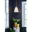Petit luminaire suspendu miel avec abat-jour en forme de fleur et verre opale-295283367