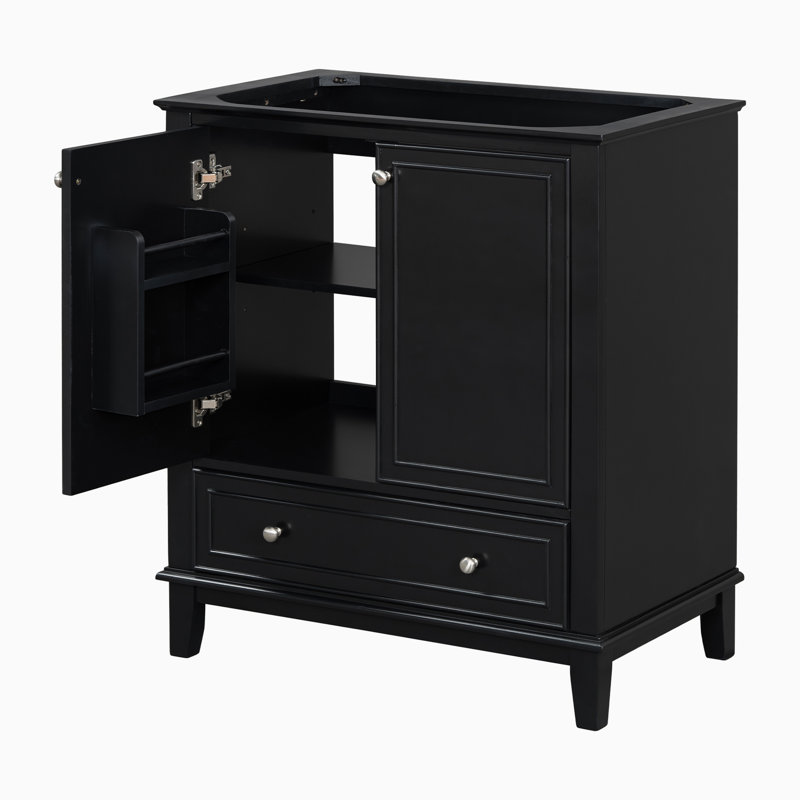Meuble-lavabo pour salle de bain FreeStands sans lavabo, Noir, noir, noir, noir