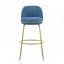 Tabouret de bar rembourré en métal, structure à finition dorée-1682156015