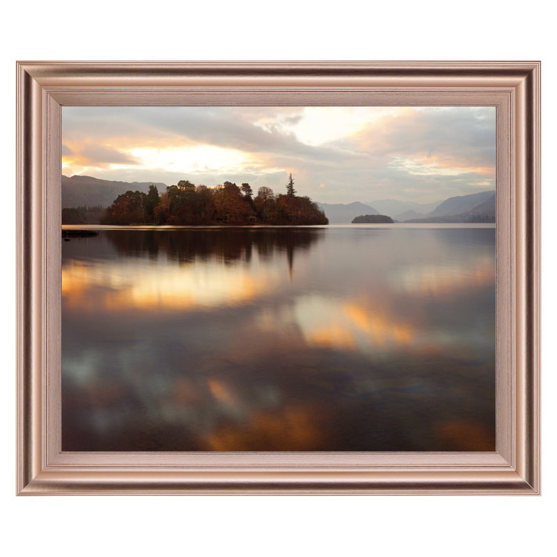 Serene Reflection Wall Art - 28" x 34" - Gold Frame