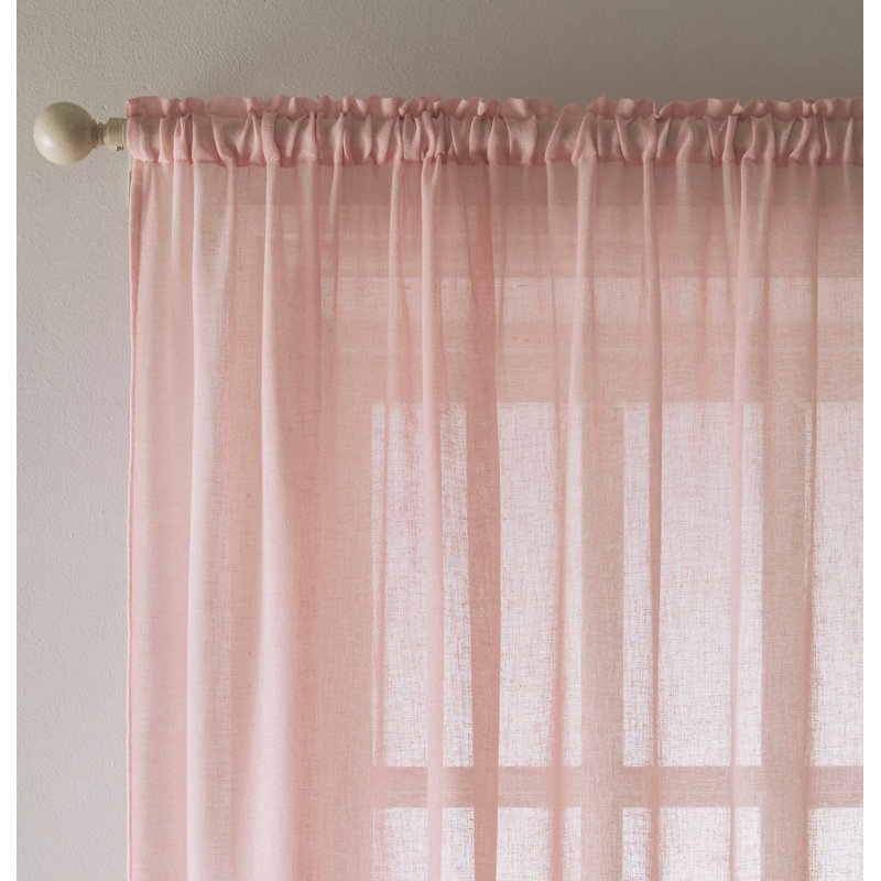 Roehit Sheer Curtain Pair, Blush, 140cm Width x 122cm Drop