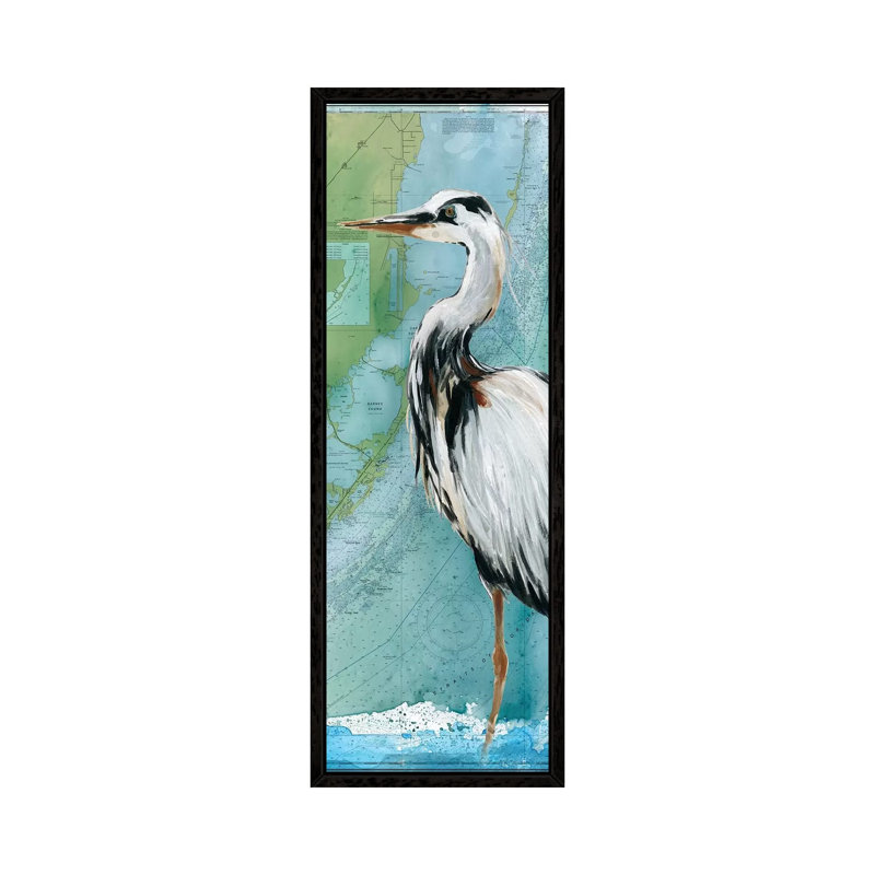Biscayne Bay Crane by Carol Robinson - Panoramic Print on Canvas, Black Framed, 121.92 cm H x 40.64 cm W