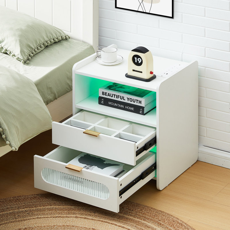 50cm W Manufactured Wood Bedside Table