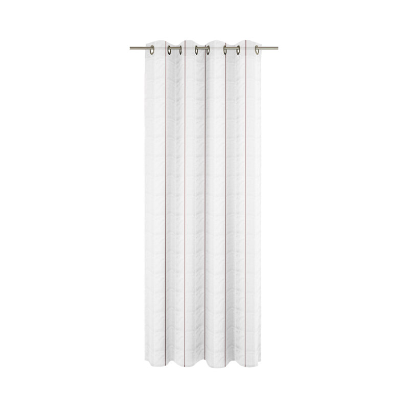 Canadice Semi Sheer Curtain Single Panel, 300 W x 145 D cm, Red/White