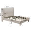 Structure de lit tapissier pour grand lit, tissu chenille beige-61596111-61596107