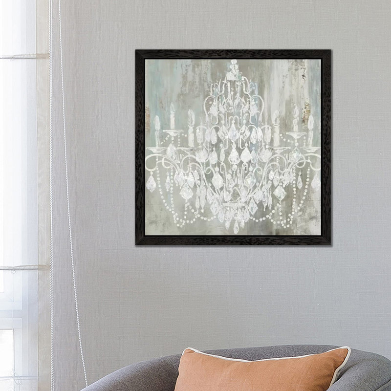 Chandelier 1 Piece Painting on Canvas, 66.04 cm H x 66.04 cm W, Black Framed