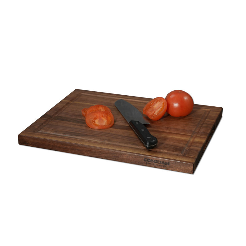CONSDAN Wood Cutting Board, Black Walnut, 16" L × 12" W × 1" H