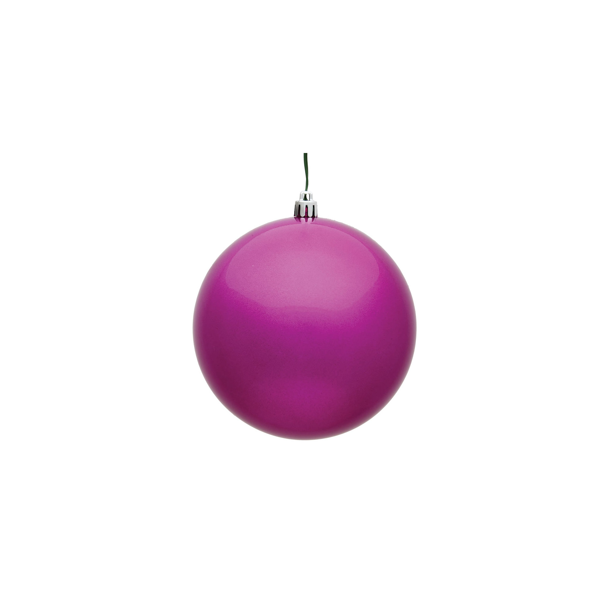 Holiday Décor Ball Ornament, 3" H x 3" W x 3" D, Fuchsia