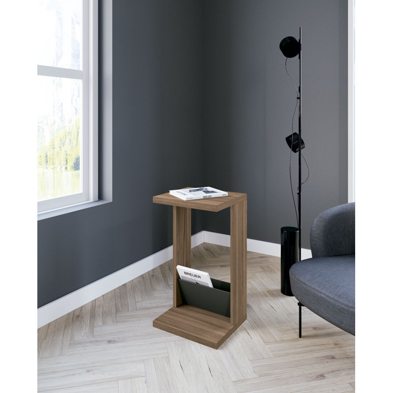 Hadnot C Table End Table, Walnut/Graphite
