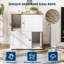 Double Cat Litter Box Cabinet, Hidden Enclosure with Sisal Posts & Mat, White-130625768-130625770