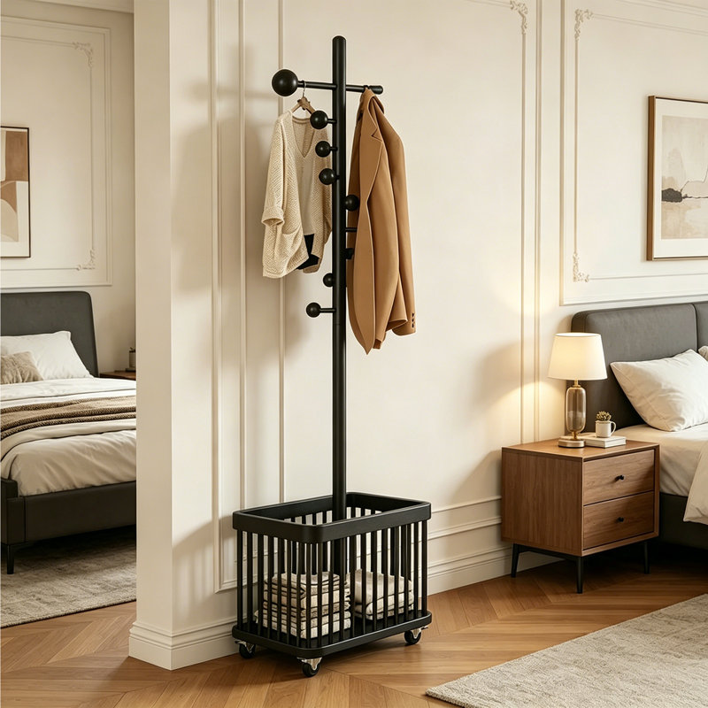 Portemanteau en bois d'hévéa, Black