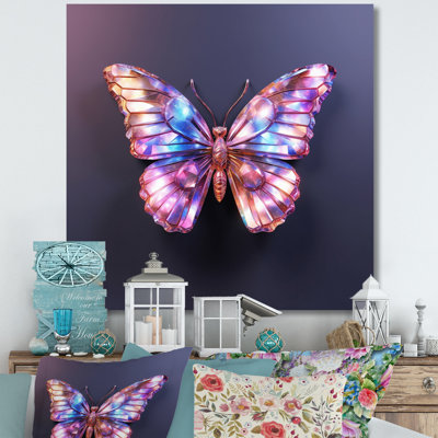 Papillon mauve et rose - art mural papillon