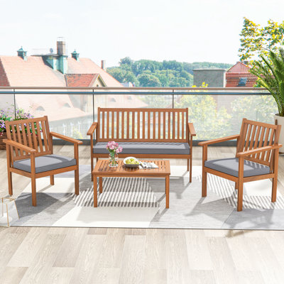 Bergeson 4 - Person Outdoor Seating Group with Cushions by Winston Porter