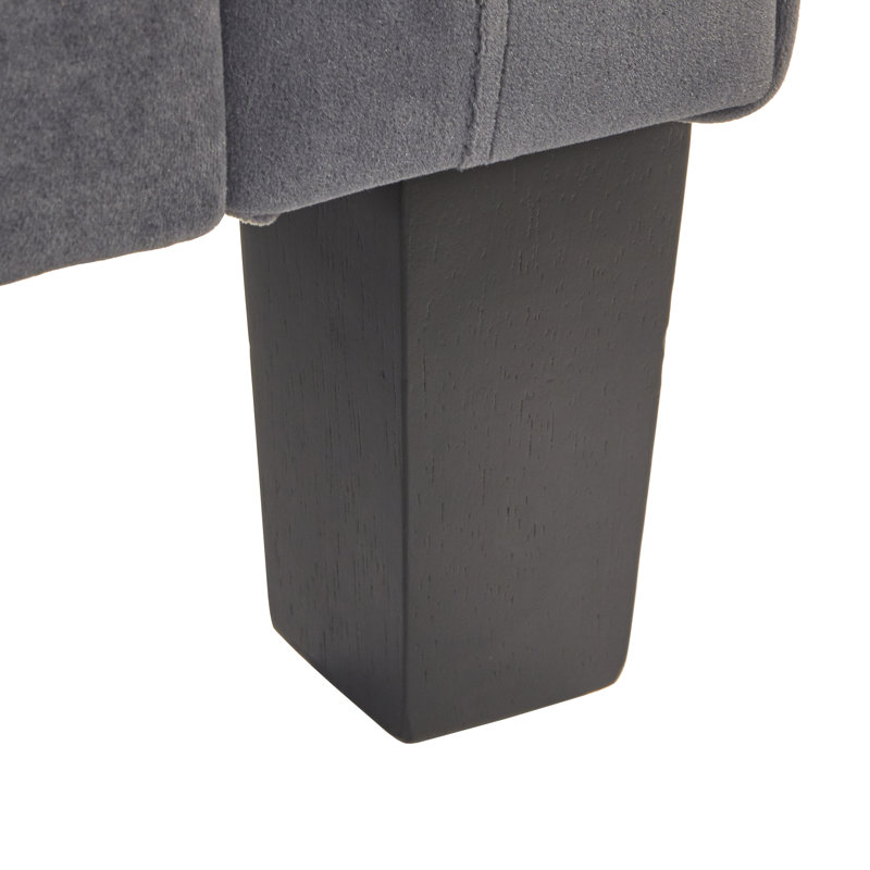 Fauteuil demi-tonneau de 34,5 po Nester, Velours gris foncé