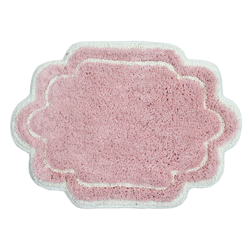 Tapis pour salle de bain Dobrinka, Rose, 17 po x 24 po (rectangulaire)