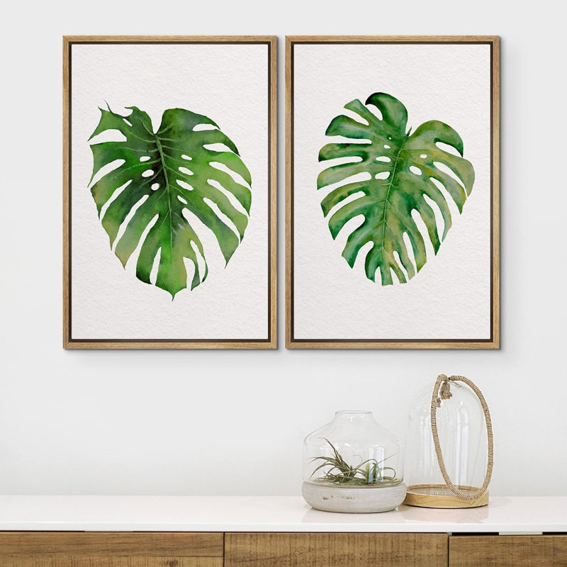 "Polygones Art déco" - 2 pièces, Naturel, H 24 po x l 16 po