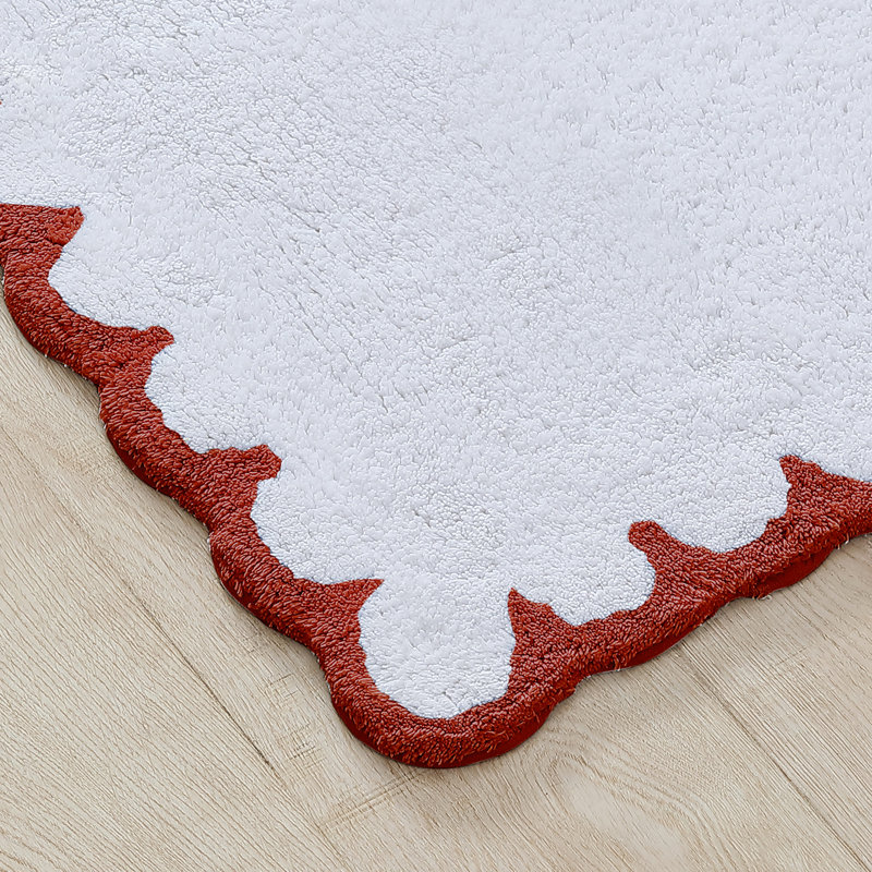 Peri Home Scallop Bath Rug, Red