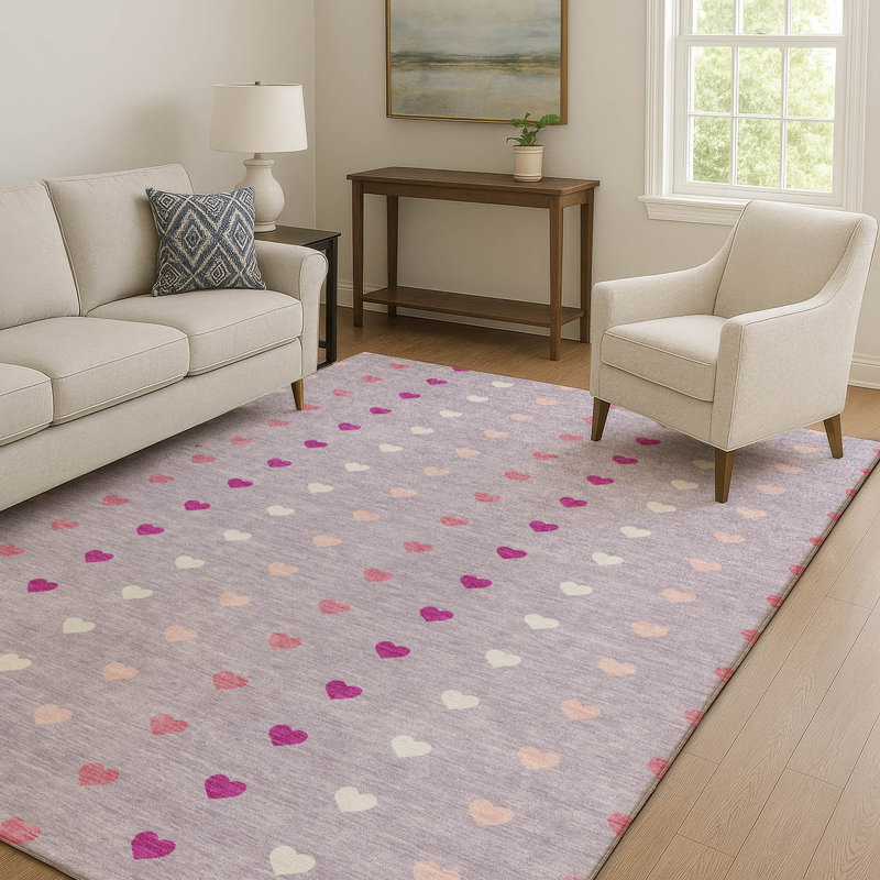 Tapis pour enfant Villers lavable à la machine de qualité supérieure, Lavande, 9 pi x 12 pi