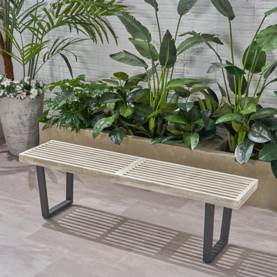 Banc de patio avec pieds en fer