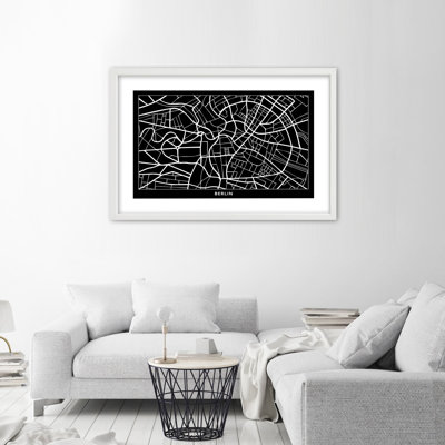 City Map of Berlin 1 Piece Single Picture Frame Wall Art
