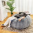 Faux Fur Bean Bag Chair, Giant Faux Fur Classic Memory Foam filled Furniture Bean Bag Pouf for Lounging, Reading, Gaming and Watching TV