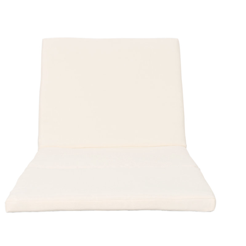 Outdoor 2'' Chaise Lounge Seat / Back Cushion, Cream