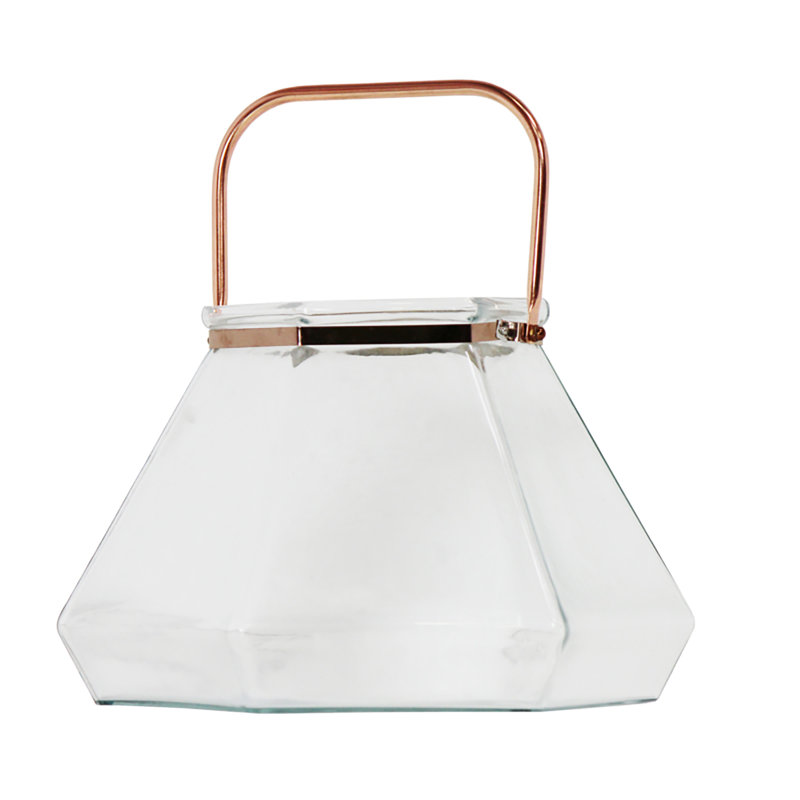Lanterne en verre transparent