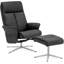Fauteuil inclinable pivotant avec repose-pieds en similicuir-270824573
