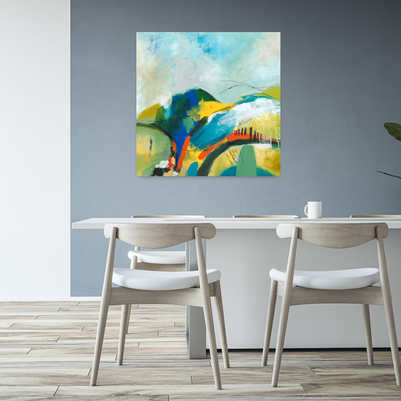 Paysage alpin n ° 1 abstrait contemporain, art naturel, H 32 po x l 32 po