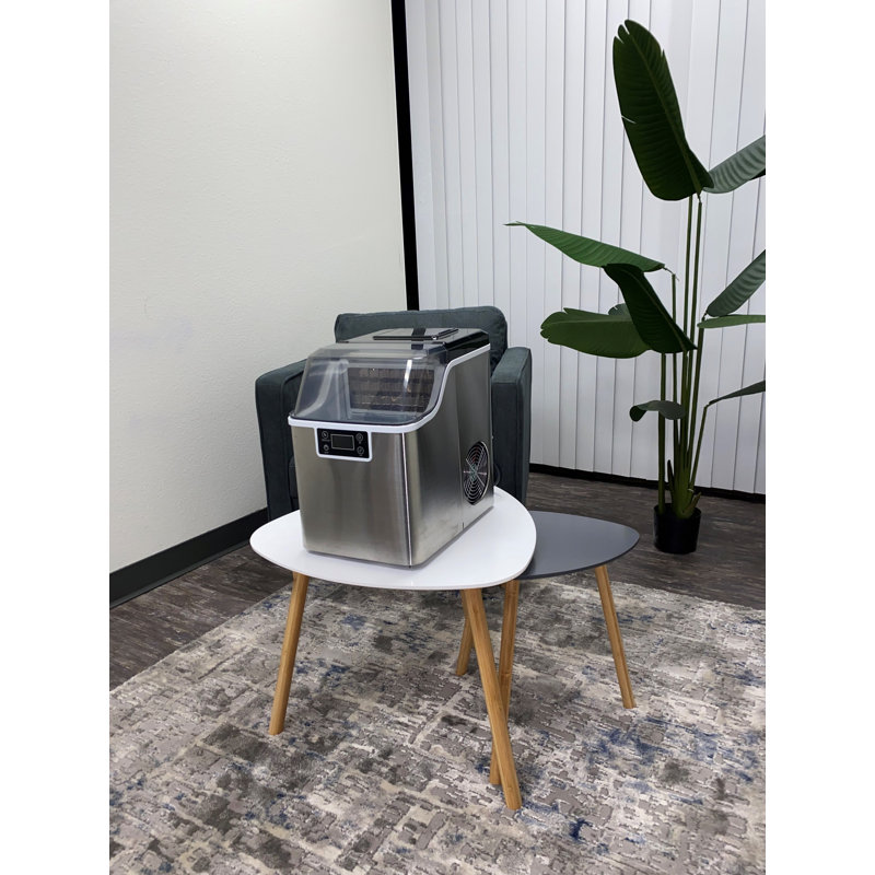 Newair Countertop Clear Ice Maker, 45 lbs. of Ice a Day with FrozenFallTM Technology, Custom Ice Thickness Settings, 1-Gallon Water Bottle Dispenser, 24-Hour Timer, Automatic Self-Cleaning Function, BPA-Free Parts and Oversized Ice Viewing Window