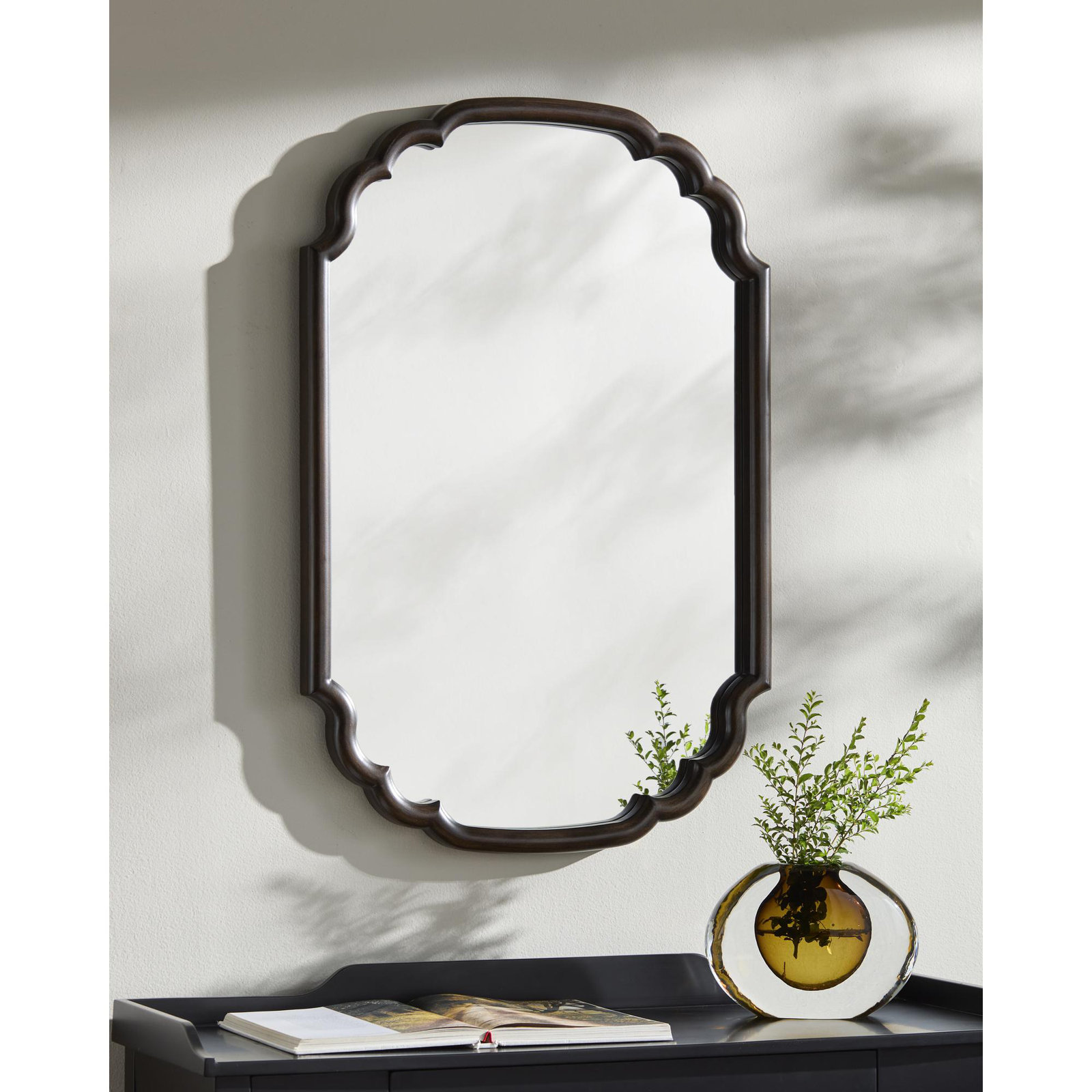 Adina Scalloped Wood Wall Mirror