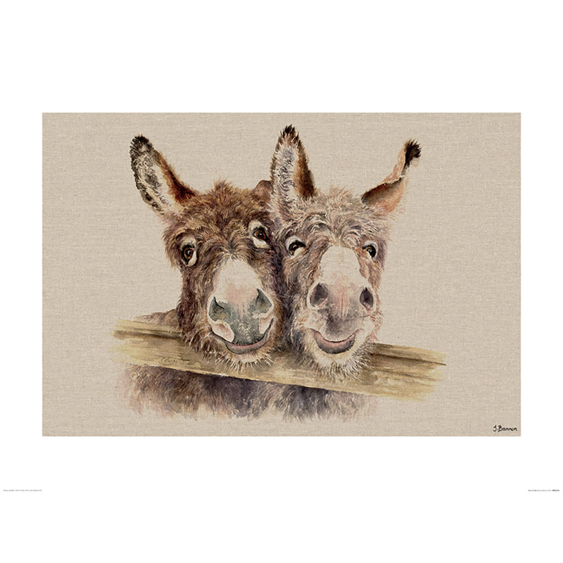 Stan And Ollie by Jane Bannon - No Frame Painting, 60 cm H x 80 cm W