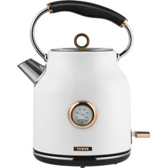 LIVIVO Electric Kettle Cool Touch Thermometer Fast Boil Jug 3000W 1.7L BPA  Free