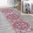 Aailiyah Ornate Large Medallion Machine-Washable Red/Navy Rug-441439138