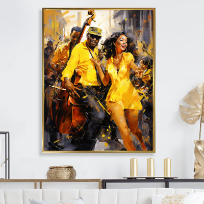 Yellow Jazz Dance Fusion - Dance Wall Art Living Room
