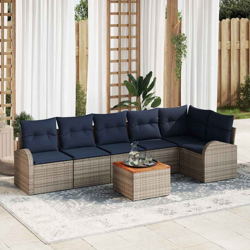 Ensemble de canapé de jardin avec coussin 7 pièces vidaXL