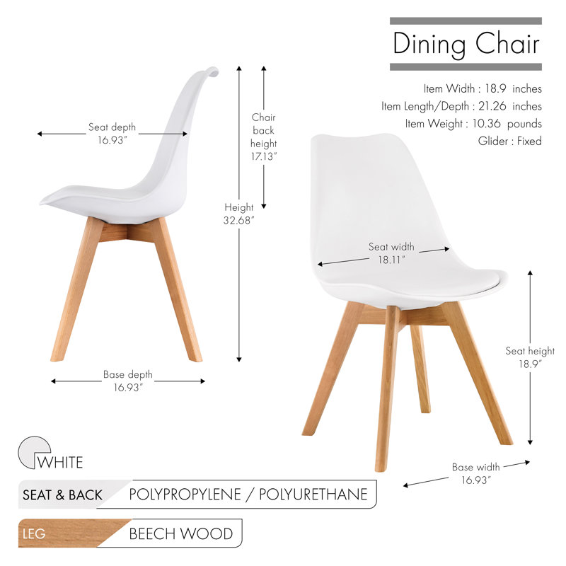 Elmsall Upholstered Dining Chair, White