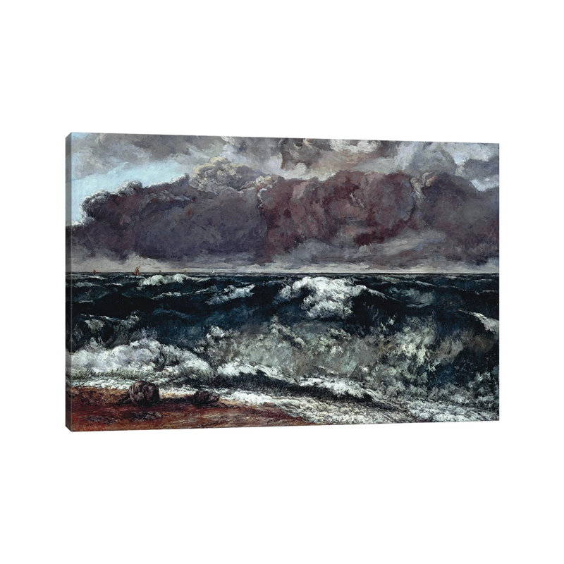 The Wave (Die Welle), 1870 (Alte Nationalgalerie) by Gustave Courbet - Wrapped Canvas Painting