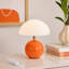 Lampe de table champignon en céramique orange, lampe de chevet à DEL alimentée par USB avec lumière tricolore pour table de chevet