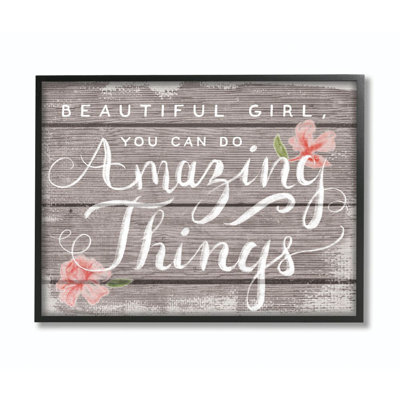 " Beautiful Girl Inspirational Kids Flower Word Design " by Daphne Polselli