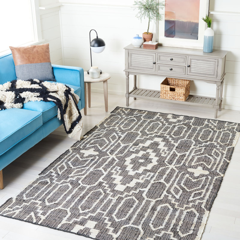 Natural Fiber Flat Weave Jute Southwestern Rug, Rectangle 5' x 8'