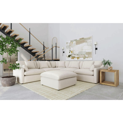 Canapé modulaire rembourré 6 pièces Greeley Ivory