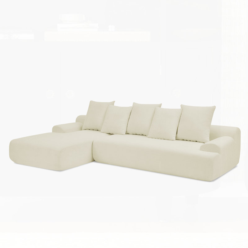 Canapé modulaire modulaire désossé Tavian, Velours beige
