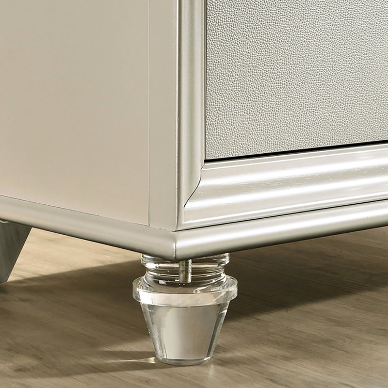 Table de chevet blanche à 2 tiroirs Pearl